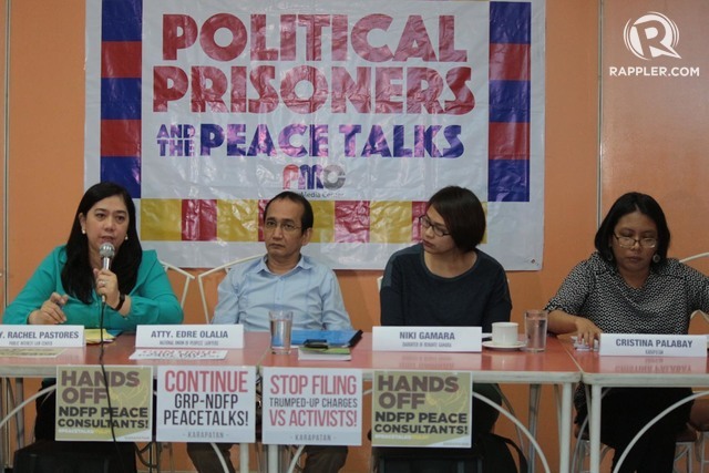 HOPEFUL. (L-R) Rachel Pastores of the Public Interest Law Center, Edre Olalia of the National Union of People's Lawyers, Niki Gamara, and Cristina Palabay of KARAPATAN during a press conference in Quezon City on February 15, 2017. Photo by Darren Langit 