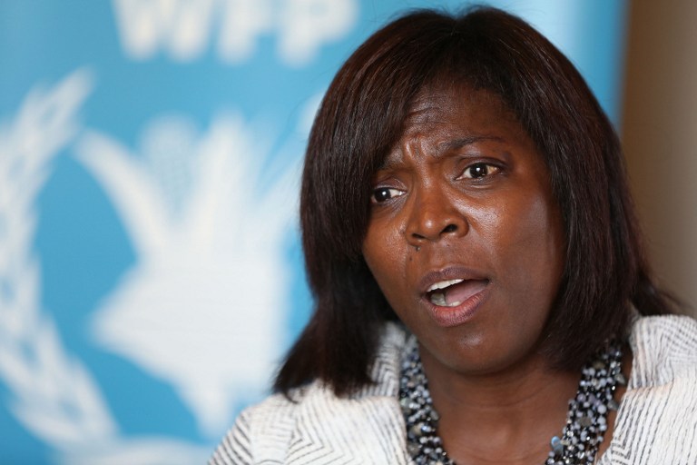 FUNDING SUPPORT PROGRAMS. Ertharin Cousin, Executive Director of the World Food Program (WFP), speaks during an interview with AFP on the humanitarian situation in Middle East and North Africa, on July 12, 2016. Photo by Khalil Mazraawi/ AFP 